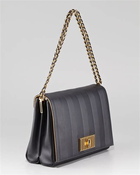 fendi pequin striped bucket bag|Fendi black handbags.